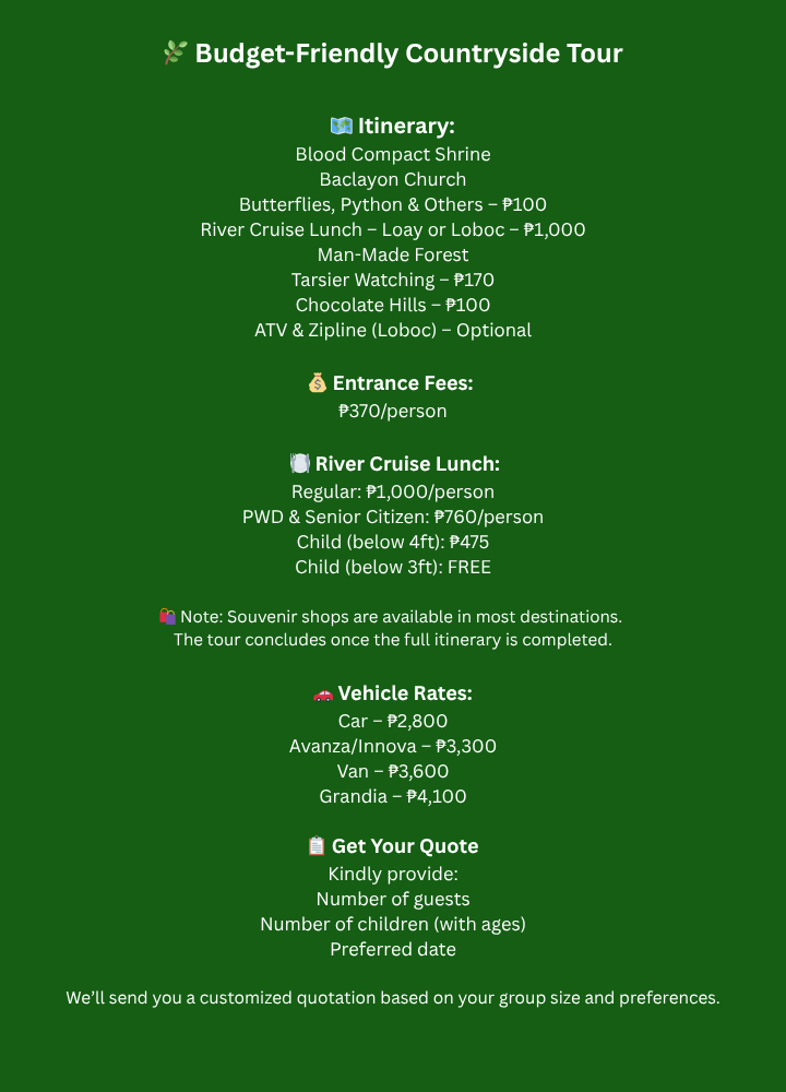 Budget Countryside Tour