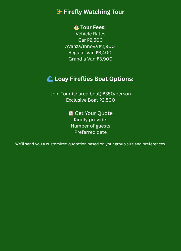 Firefly Watching Tour